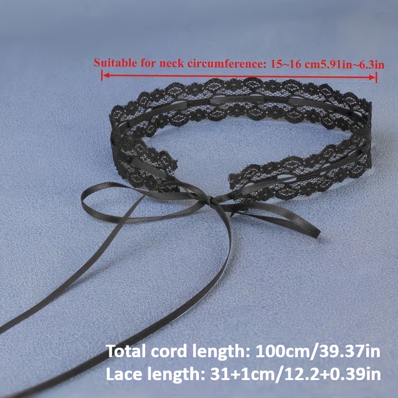 2pcs Handmade Black & White Lace Choker Necklace Set
